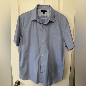 XL Slim Fit Banana Republic Short Sleeved Blue stripe Button Down